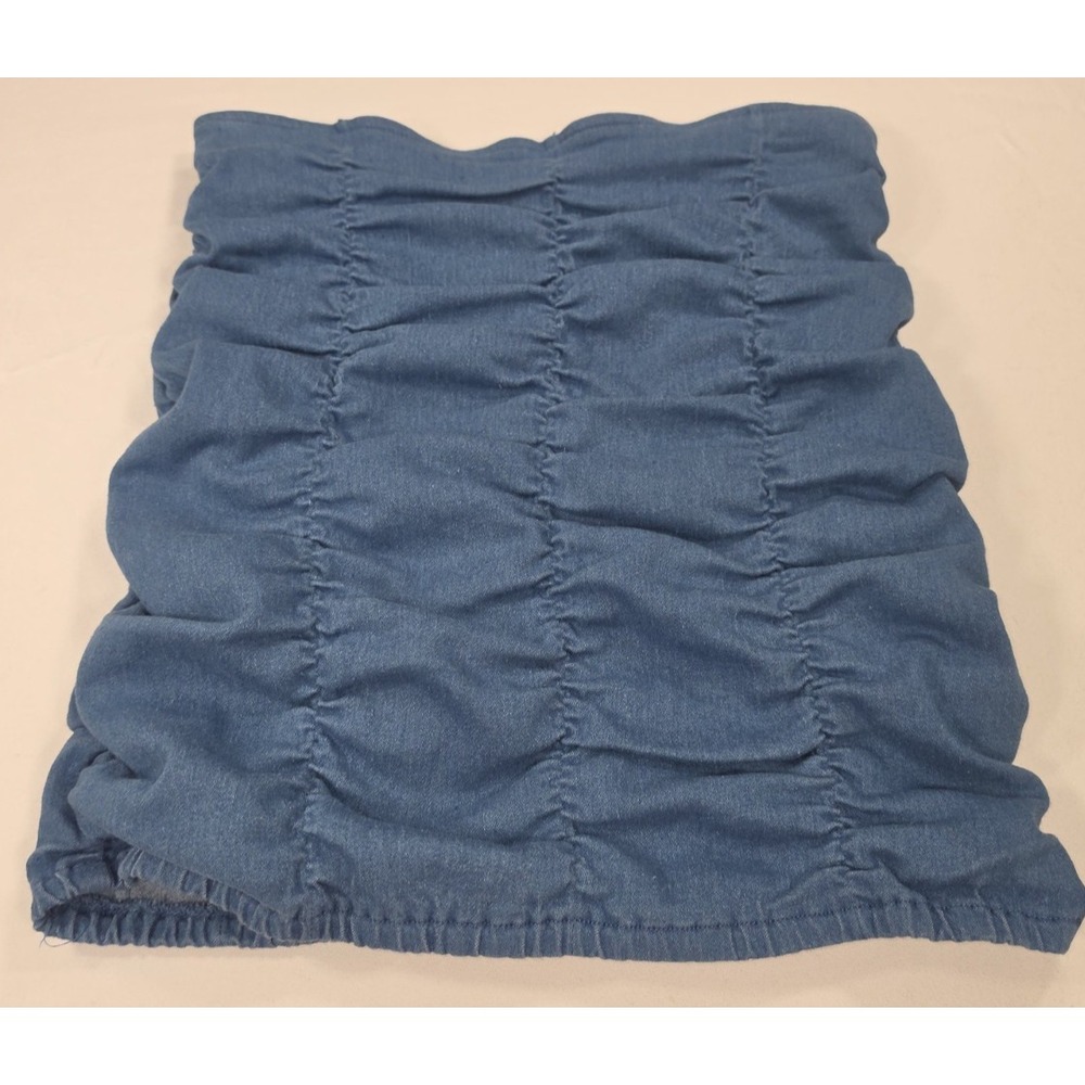 Fashion Nova Ruched Mini Skirt Blue Stretch Elastic Size Medium